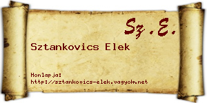 Sztankovics Elek névjegykártya