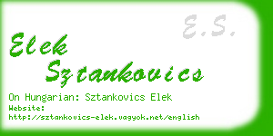 elek sztankovics business card
